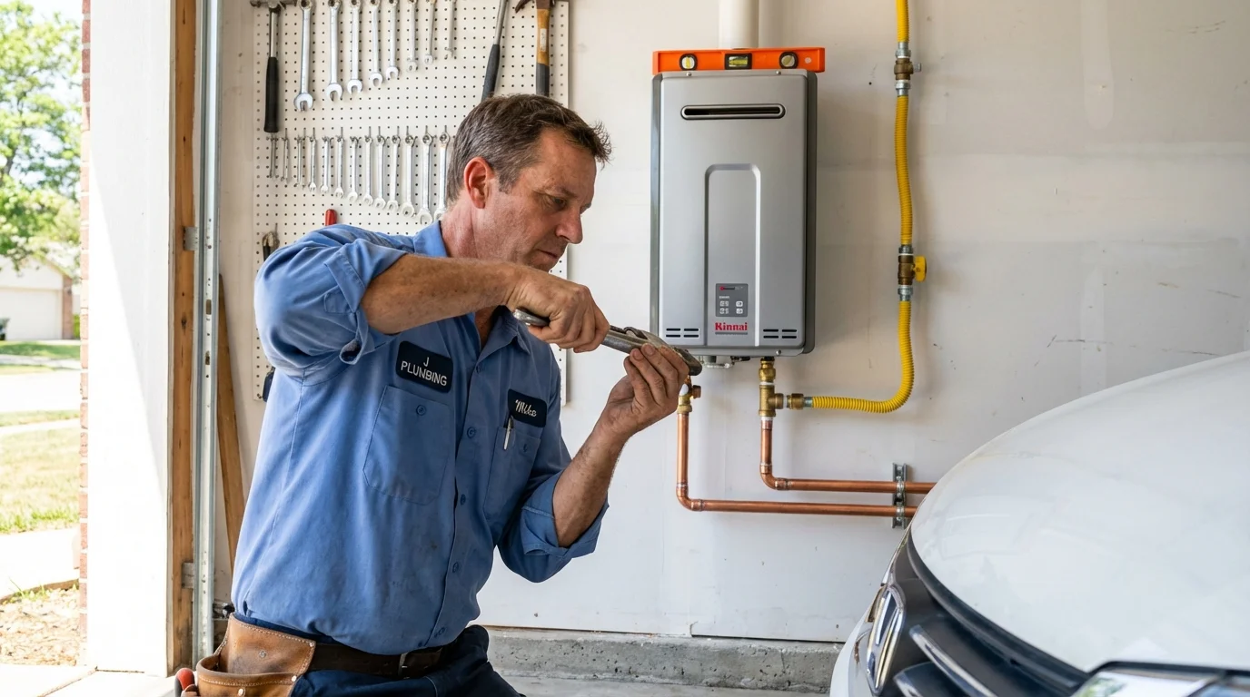 Tankless water heater installation by a Johns Plumbing LLC plumber in Childersburg